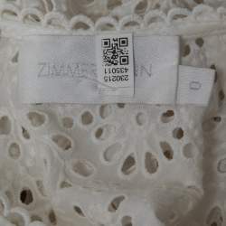 Pre Owned Zimmermann White Eyelet Cotton Top S