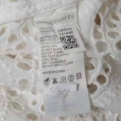 Pre Owned Zimmermann White Eyelet Cotton Top S