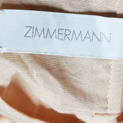 Pre Owned Zimmermann Cream Embroidered Cotton Belted Shorts S
