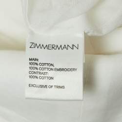Pre Owned Zimmermann White Floral Printed Cotton Bustier Midi Dress L