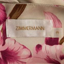 Zimmermann Cream Floral Printed Silk Twist Knot Dress XL