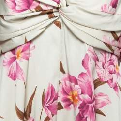 Zimmermann Cream Floral Printed Silk Twist Knot Dress XL