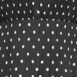 Pre Owned Zimmermann Black Polka Dot Print Pleated Synthetic Puff Sleeve Midi Dress M