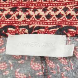 Zimmermann Black Printed Linen Jaya Tie-front Blouse M