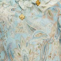 Pre Owned Zimmermann Blue Paisley Print Silk Tiered Ladybeetle Midi Dress M