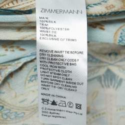 Pre Owned Zimmermann Blue Paisley Print Silk Tiered Ladybeetle Midi Dress M