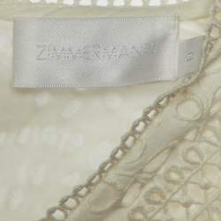 Pre Owned Zimmermann White Cutwork & Lace Lovehorn Mini Dress S