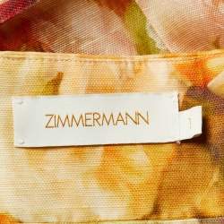 Pre Owned Zimmermann Multicolor Printed Linen & Cotton Luminosity Midi Dress S
