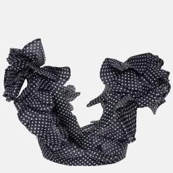 Zimmermann Black Polka Dot Printed Linen Ruffled Crop Top M