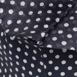 Zimmermann Black Polka Dot Printed Linen Ruffled Crop Top M