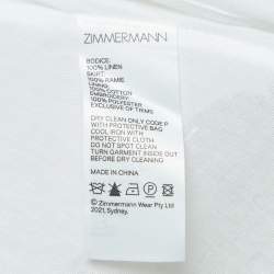 Zimmermann White Linen Cut-out Cassia Sleeveless Midi Dress L