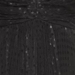 Pre Owned Zimmermann Black Dotted Tulle Pleated Midi Dress S