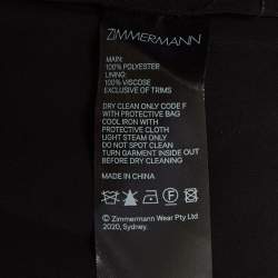 Pre Owned Zimmermann Black Dotted Tulle Pleated Midi Dress S