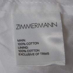 Pre Owned Zimmermann White Caravan Embroidered Cotton Mini Dress M