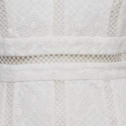 Pre Owned Zimmermann White Caravan Embroidered Cotton Mini Dress M