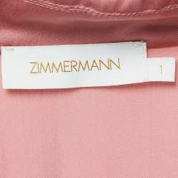 Pre Owned Zimmermann Pink Silk Wrap On Midi Dress M
