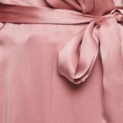 Pre Owned Zimmermann Pink Silk Wrap On Midi Dress M