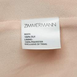 Pre Owned Zimmermann Peach Beige Floral Printed Chiffon Midi Dress S