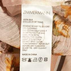 Pre Owned Zimmermann Peach Floral Printed Silk Mini Dresses M