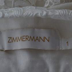 Zimmermann White Floral Pattern Lace Belted Jumpsuit M