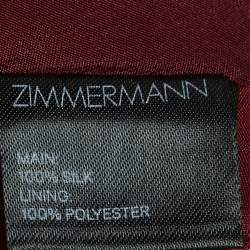 Pre Owned Zimmermann Maroon Brown Silk Cowl Neck Slip Dress M