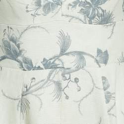 Pre Owned Zimmermann White Floral Print Linen Picnic Midi Dress M