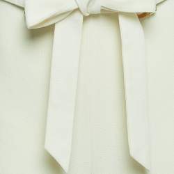 Zimmermann Cream Textured Crepe Belted Trousers M