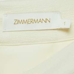 Zimmermann Cream Textured Crepe Belted Trousers M