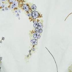 Zimmermann White Floral Printed Linen Cutout Mini Dress L