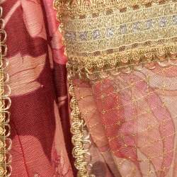 Pre Owned Zimmermann Pink/Red Printed Linen & Silk Mini Dress M