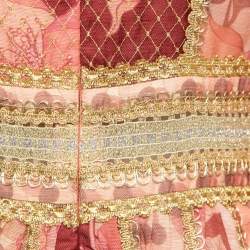 Pre Owned Zimmermann Pink/Red Printed Linen & Silk Mini Dress M