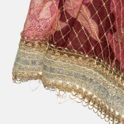 Pre Owned Zimmermann Pink/Red Printed Linen & Silk Mini Dress M