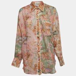 Zimmermann Multicolor Floral Printed Ramie Cira Shirt M