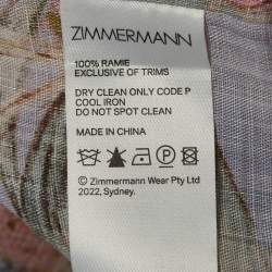 Zimmermann Multicolor Floral Printed Ramie Cira Shirt M