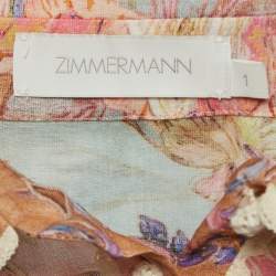 Zimmermann Multicolor Floral Printed Ramie Cira Shirt M