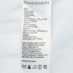 مملوكة مسبقًا Zimmermann White Eight Corded Linen Tiered Mini Dress 