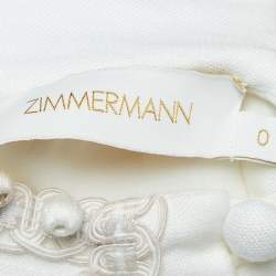مملوكة مسبقًا Zimmermann White Eight Corded Linen Tiered Mini Dress 