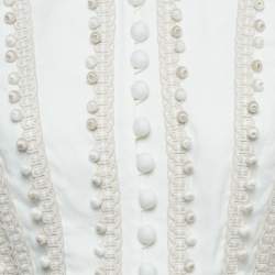 مملوكة مسبقًا Zimmermann White Eight Corded Linen Tiered Mini Dress 