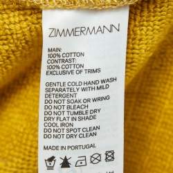 Pre Owned Zimmermann Yellow Jacquard Terry Junie Mini Dress XL