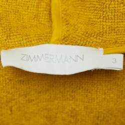 Pre Owned Zimmermann Yellow Jacquard Terry Junie Mini Dress XL