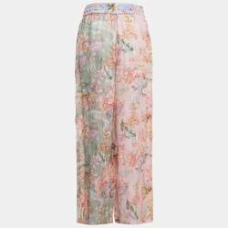 Zimmermann Multicolor Floral Printed Linen Drawstring Pants M