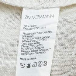 Pre Owned Zimmermann Beige Palm Leaf Print Linen Midi Dress M