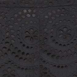 Pre Owned Zimmermann Black Floral Pattern Lace Cropped Wide-Leg Trousers M