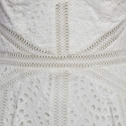 Zimmermann White Embroidered Cotton Shoulder Strap Cami Top M