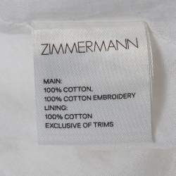 Zimmermann White Embroidered Cotton Shoulder Strap Cami Top M