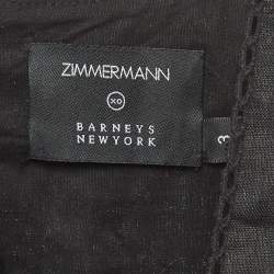 Pre Owned Zimmermann X Barneys Black Lace Trim Linen Tiered Mini Dress L