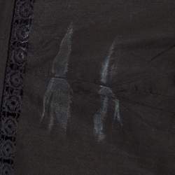 Pre Owned Zimmermann X Barneys Black Lace Trim Linen Tiered Mini Dress L