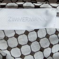 Pre Owned Zimmermann Monochrome Checked Cotton Kaftan Dress M