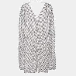 Pre Owned Zimmermann Monochrome Checked Cotton Kaftan Dress M