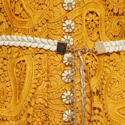 Pre Owned Zimmermann Yellow Paisley Lace Anneke Mini Dress S